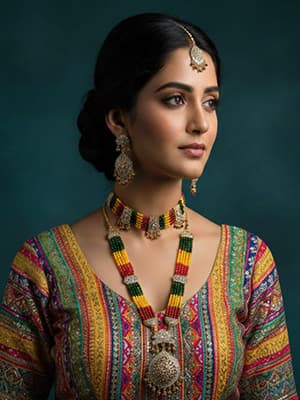 Crystal Rani Haar Multi Colour