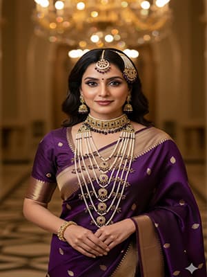 aishwarya jhalar Jadavi Seven Layer Moti Haar Jamuni Colour