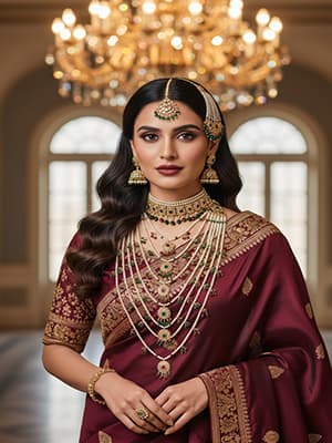 aishwarya jhalar Jadavi Seven Layer Moti haar Multi Colour