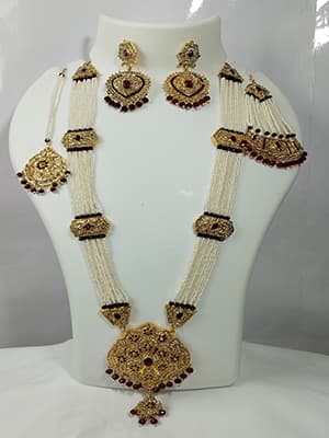 Small Moti Rani Haar maroon Colour