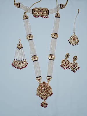 Small Moti Rani Haar maroon Colour