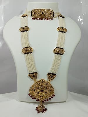Small Moti Rani Haar maroon Colour