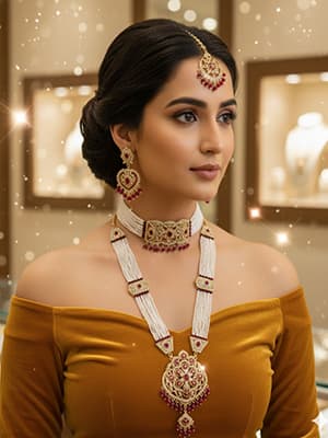 Small Moti Rani Haar maroon Colour