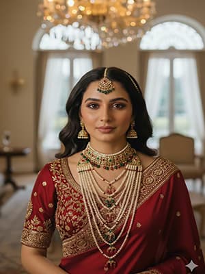 Small Satlada Seven Layer Moti Multi Colour