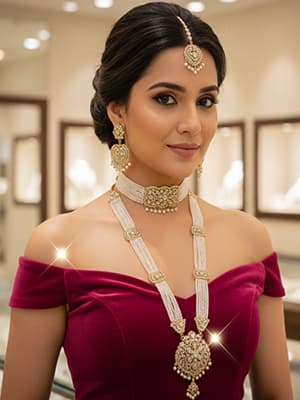 Small Moti Rani Haar white colour